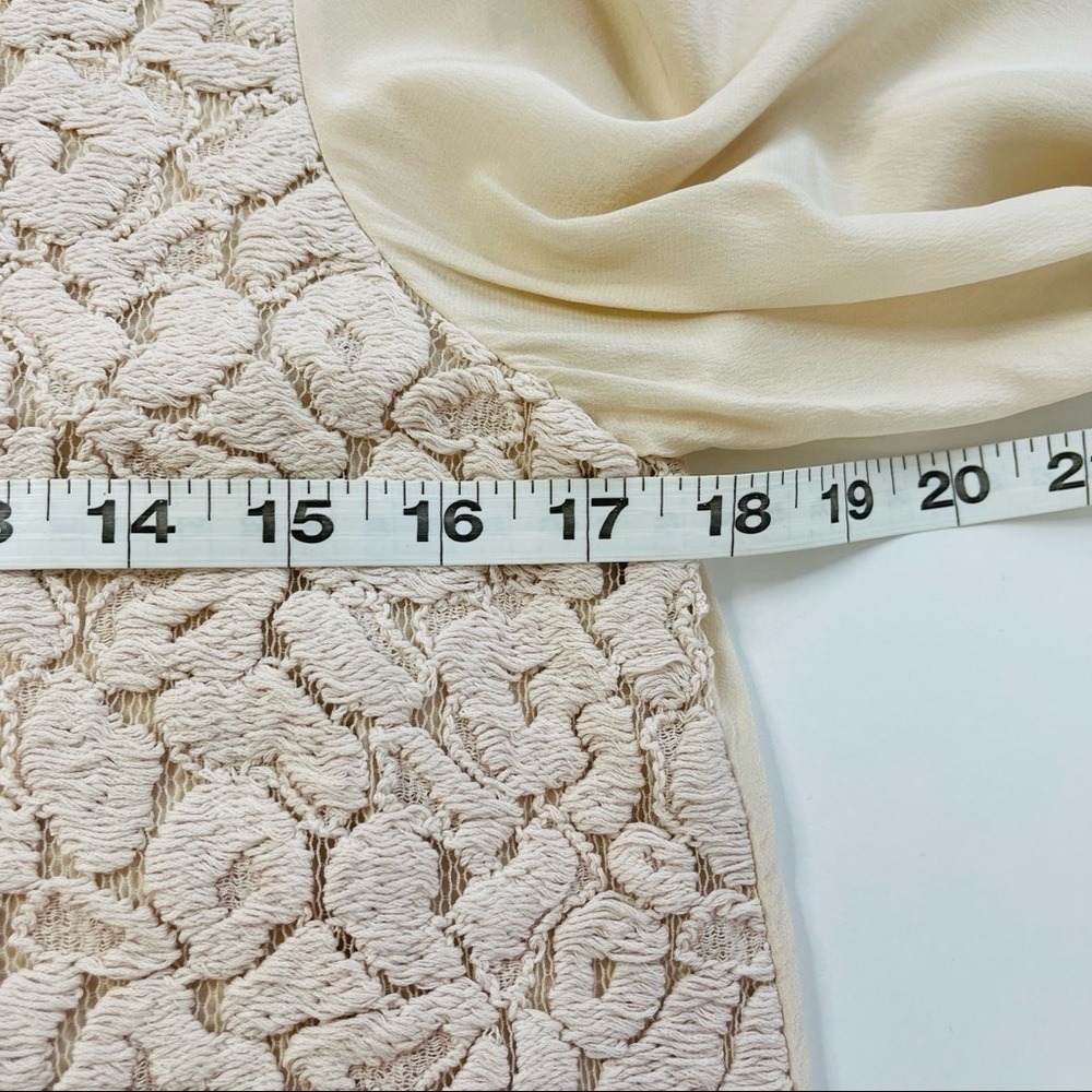Vince Top Womens XS Blush Lace Overlay Pullover Silk Cashmere‎ Blend Mixed Media - Picture 7 of 9